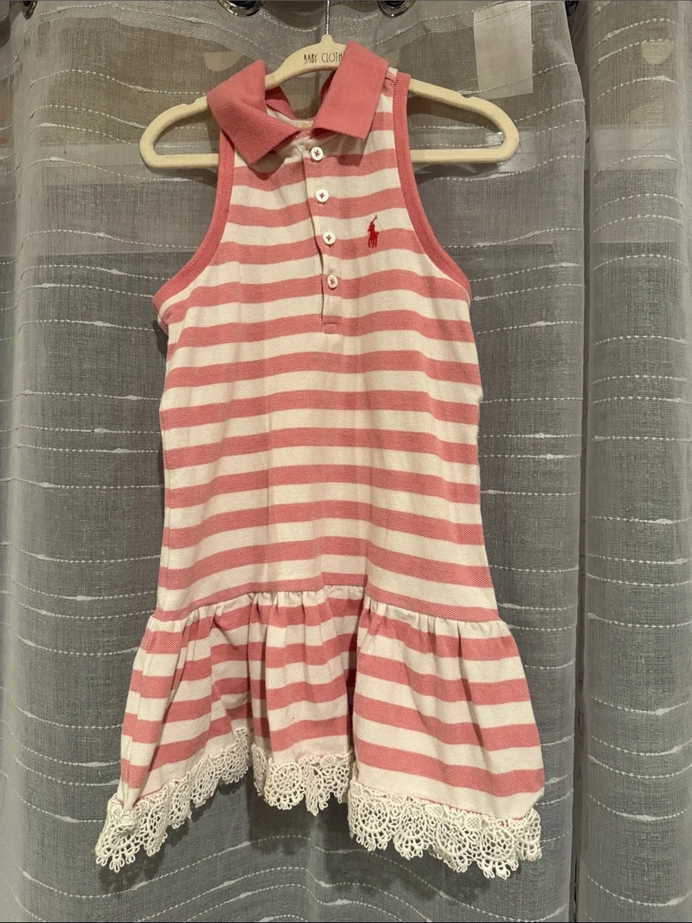 Ralph Lauren Pink & White Striped Polo Sundress